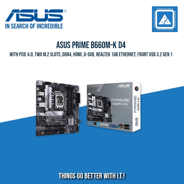 ASUS PRIME B660M-K D4 2XDDR4 2XM.2 MOTHERBOARD ASUS PRIME B660M-K D4 2XDDR4 2XM.2 MOTHERBOARD